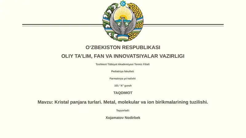 Kristal panjara turlari