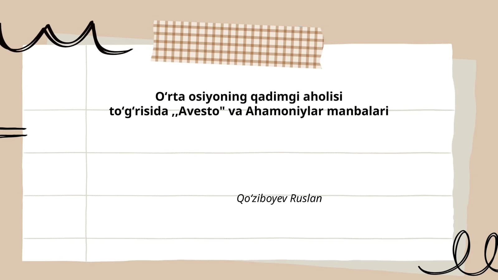 Avestoda Oʻrta Osiyo xalqlari haqida