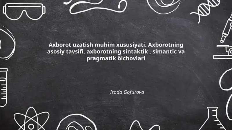 Axborot uzatish muhim xususiyati