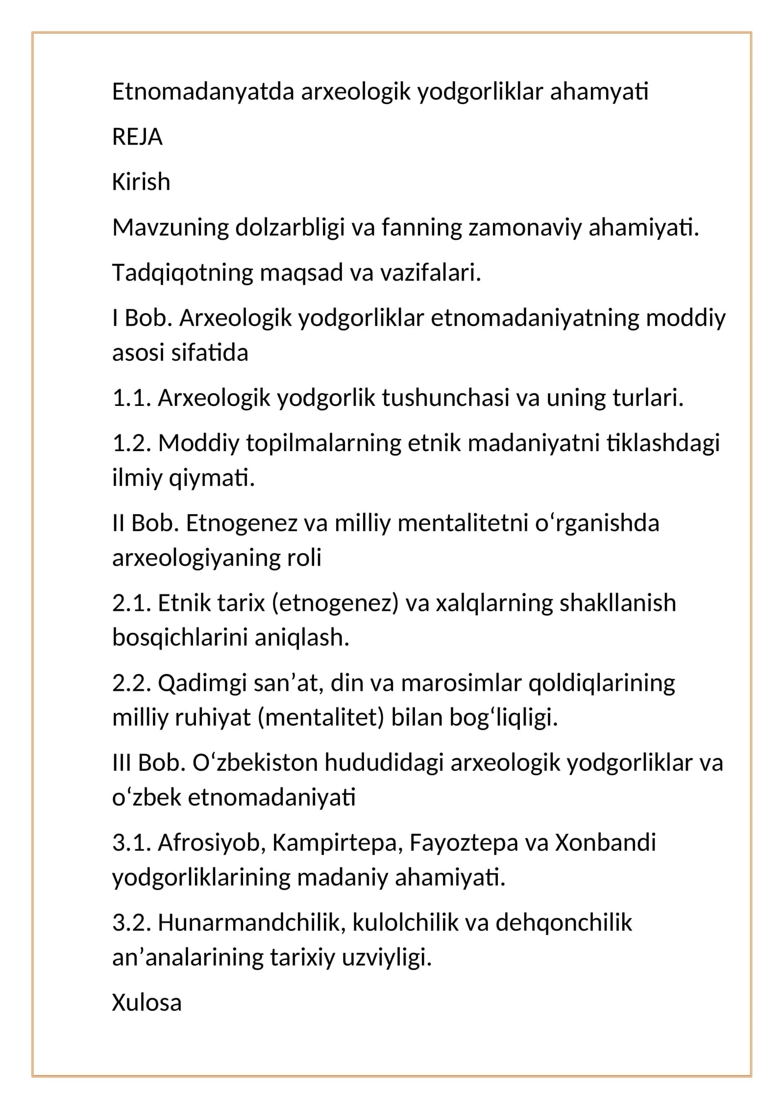etnomadanyatda arxeologik yodgorliklar