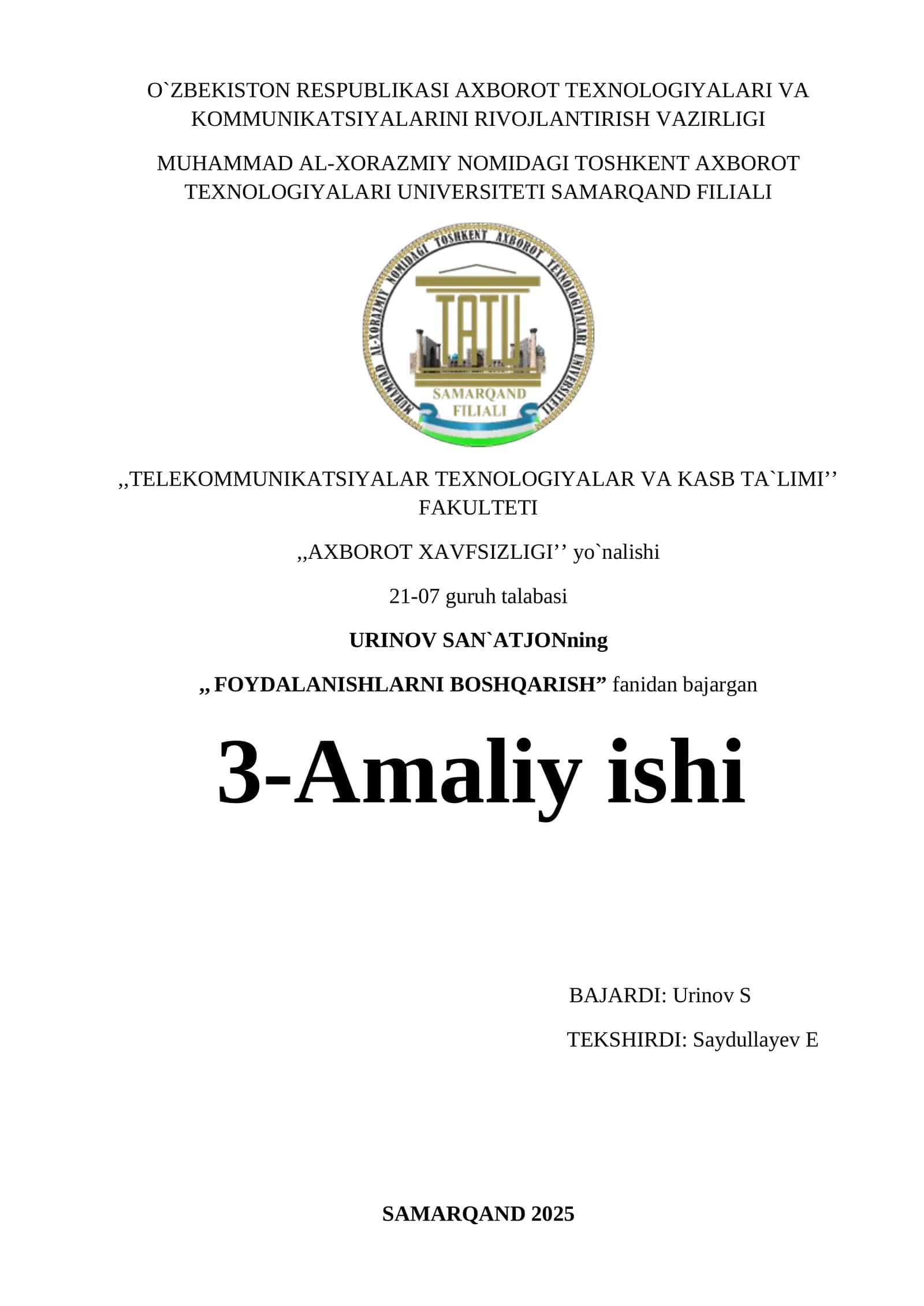 Foydalanishlarni boshqarish formal modellarining grafik tahlilini amalga oshirish