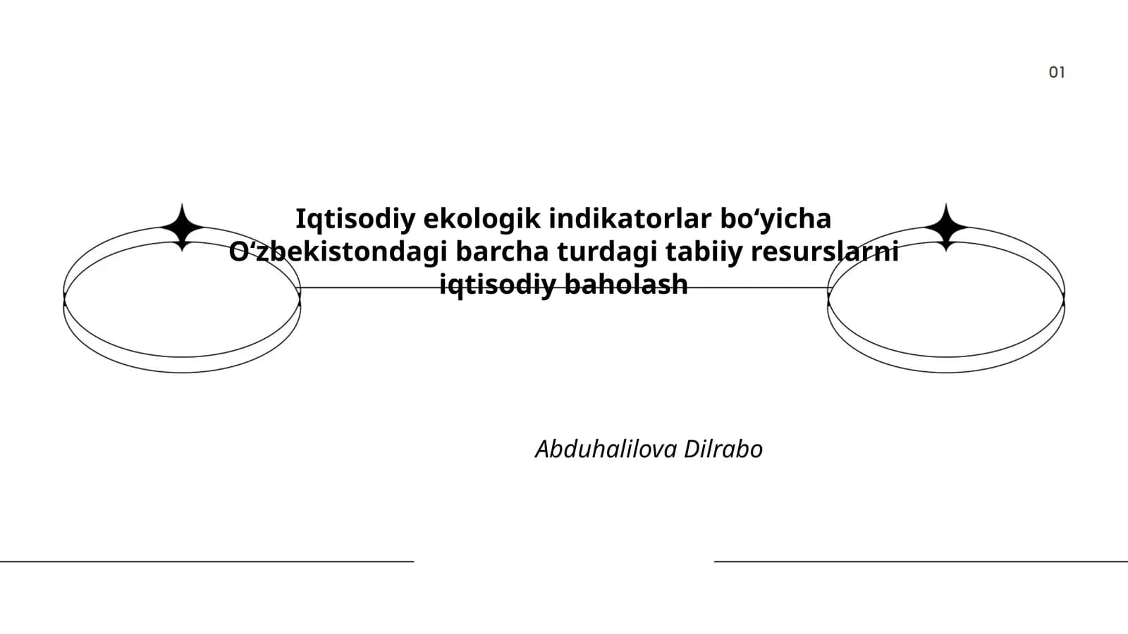 Iqtisodiy ekologik indikatorlar boʻyicha Oʻzbekistondagi barcha turdagi tabiiy resurslarni iqtisodiy baholash