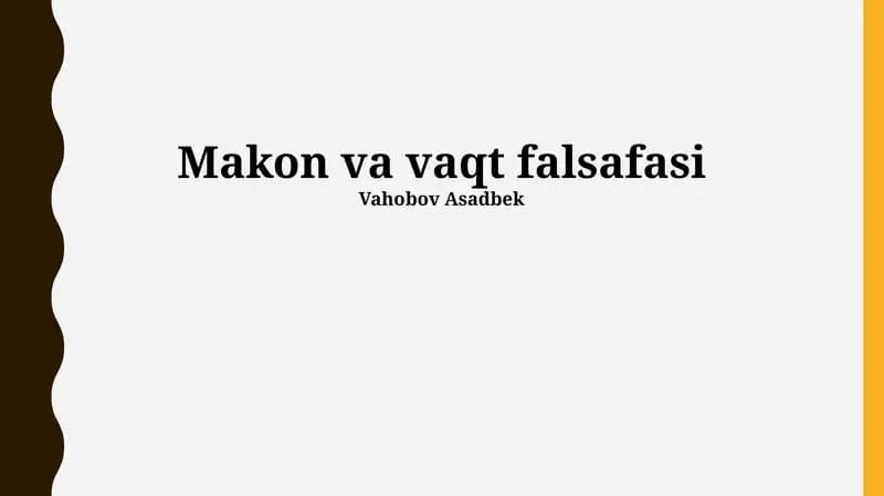 Fazo va vaqt falsafasi