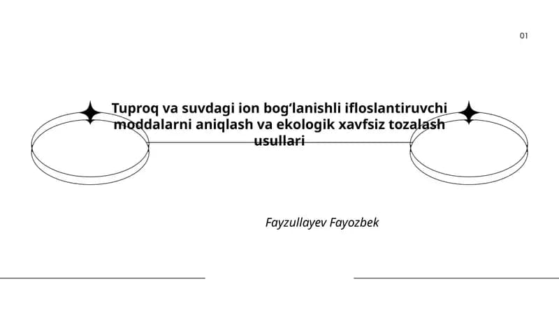 Tuproq va suvdagi ion bog‘lanishli ifloslantiruvchi moddalarni aniqlash va ekologik xavfsiz tozalash usullari