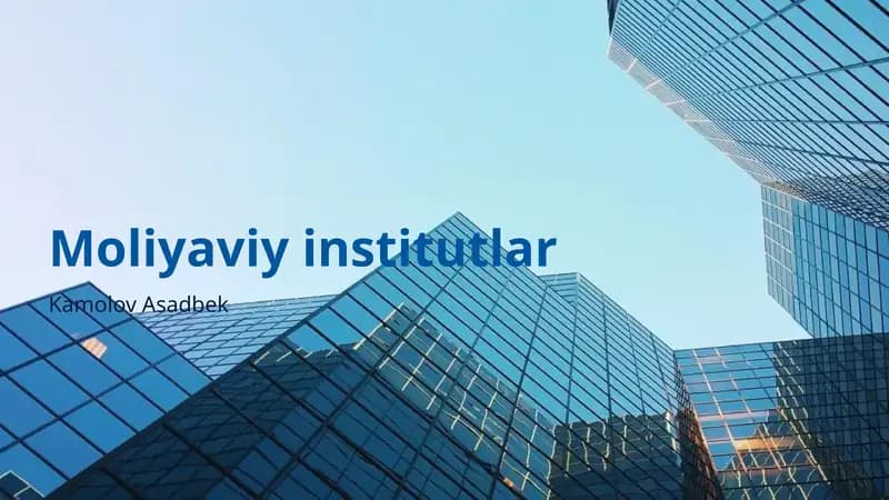 Moliyaviy institutlar