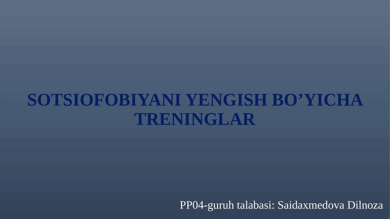 Sotsiofobiyani yengish bo'yicha treninglar
