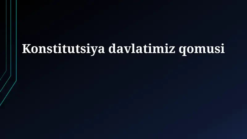 Konstitutsiya davlatimiz qomusi