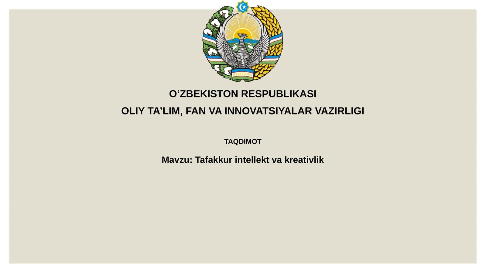 Tafakkur, intellekt va kreativlik
