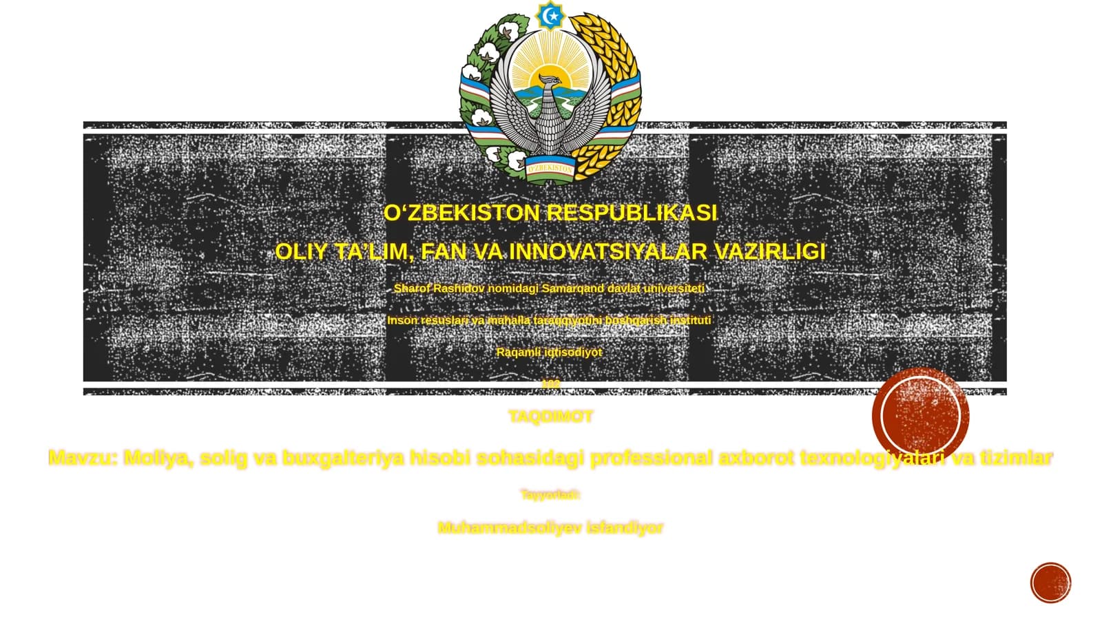Moliya, solig va buxgalteriya hisobi sohasidagi professional axborot texnologiyalari va tizimlar