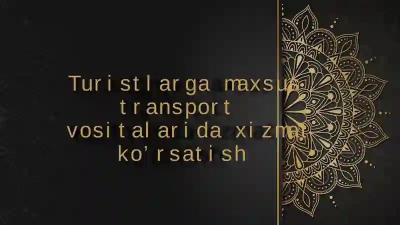 Turistlarga maxsus transport vositalarida xizmat ko’rsatish