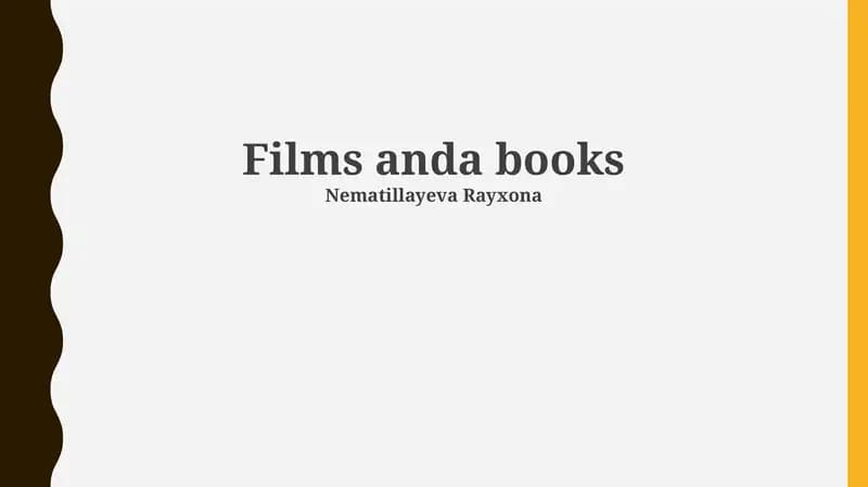 Narrative Crossroads: Film and Book Structures