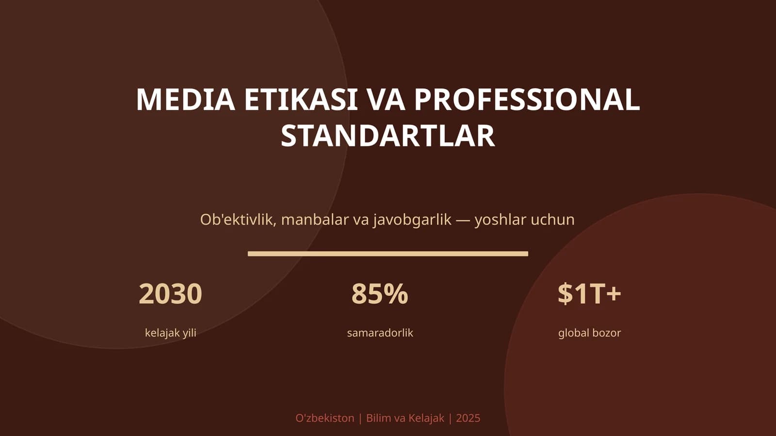 MEDIA ETIKASI VA PROFESSIONAL STANDARTLAR