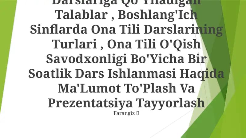 Ona Tilining O'Qitishning Maqsadi Va Vazifalari