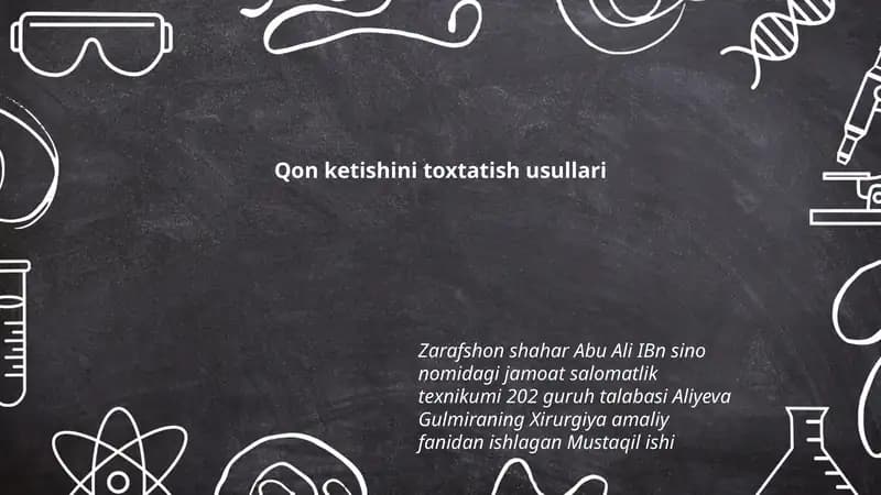 Qon ketishini toxtatish usullari