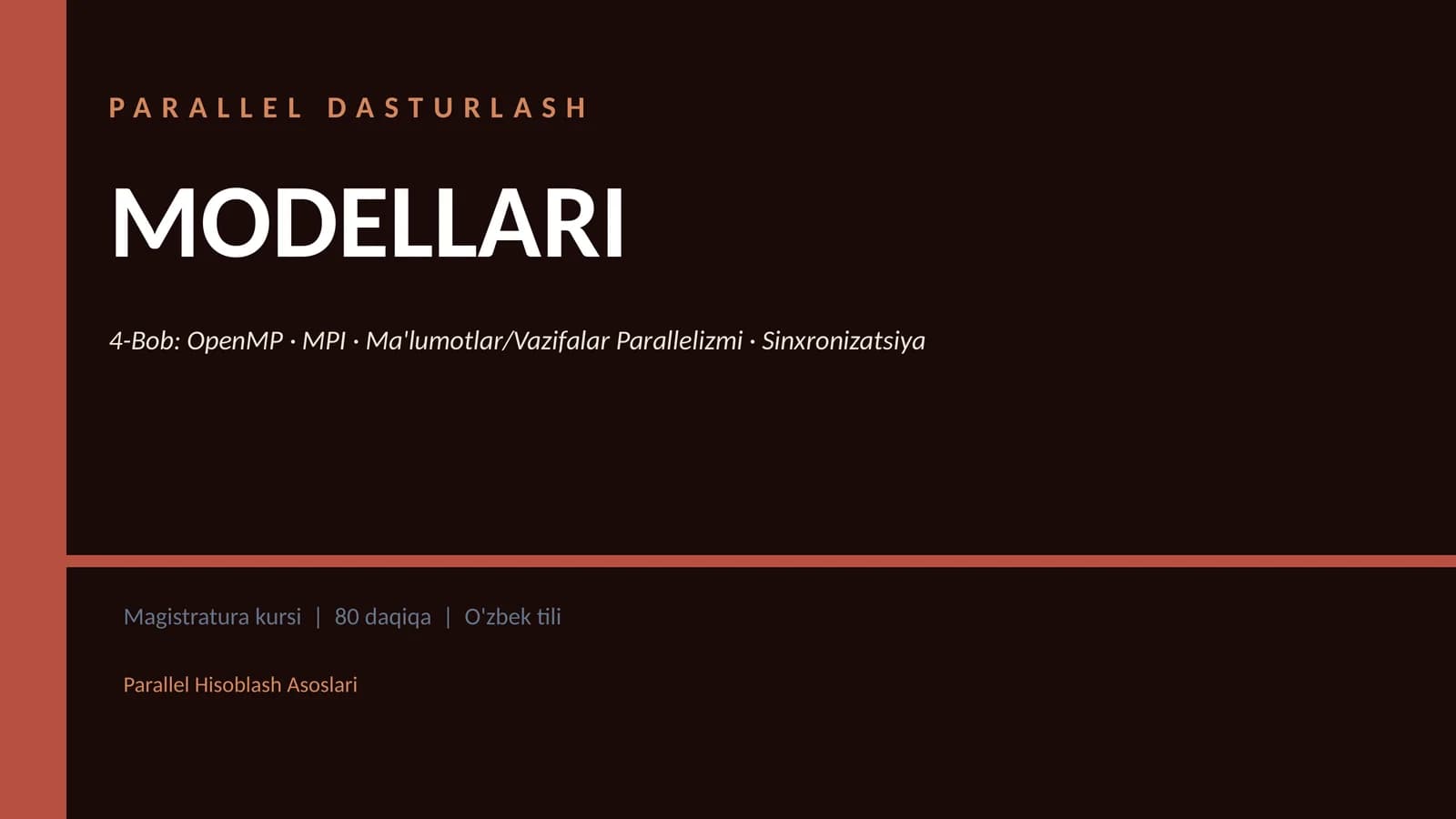 Parallel Dasturlash Modellari