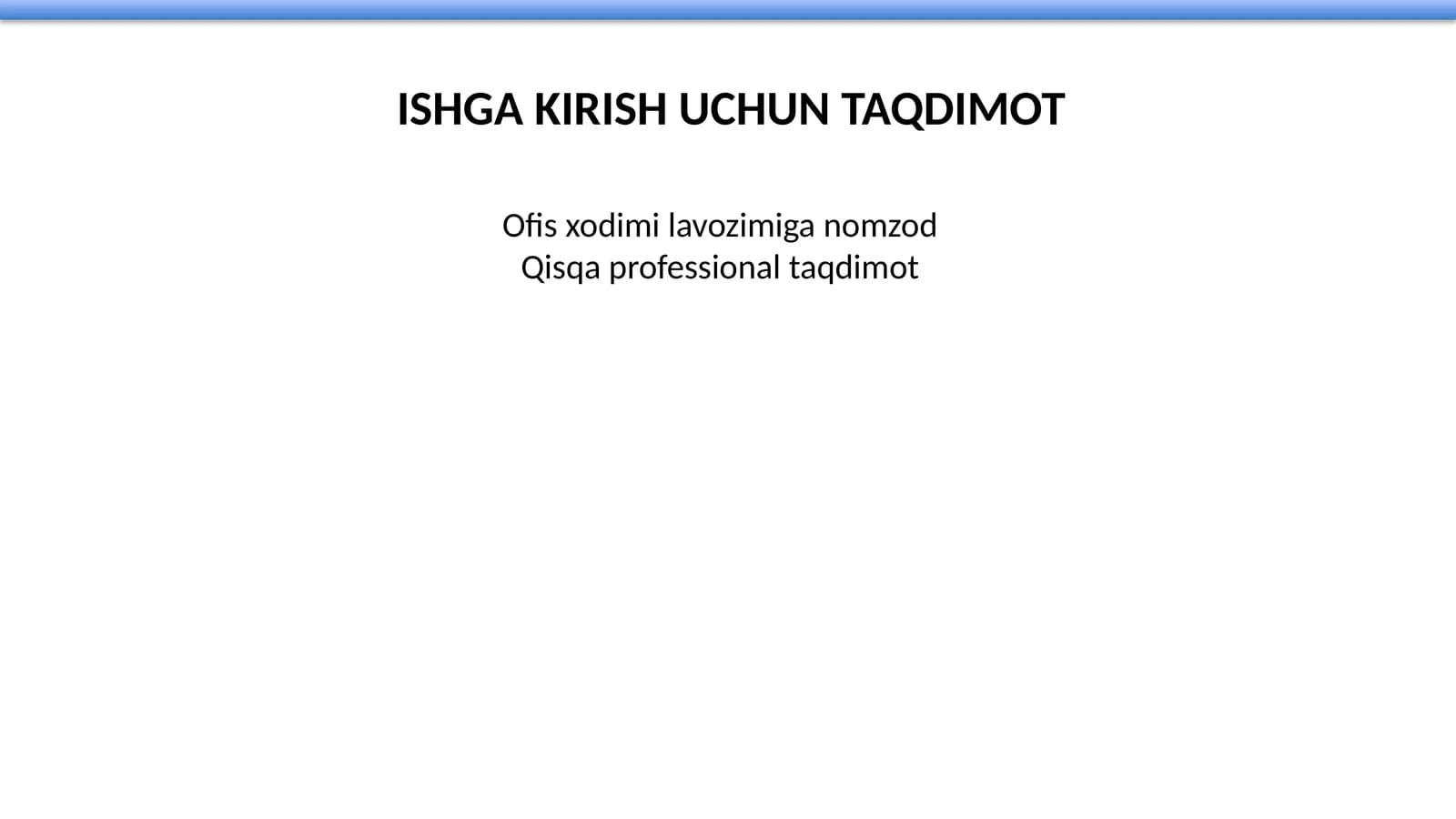Qisqa professional taqdimot