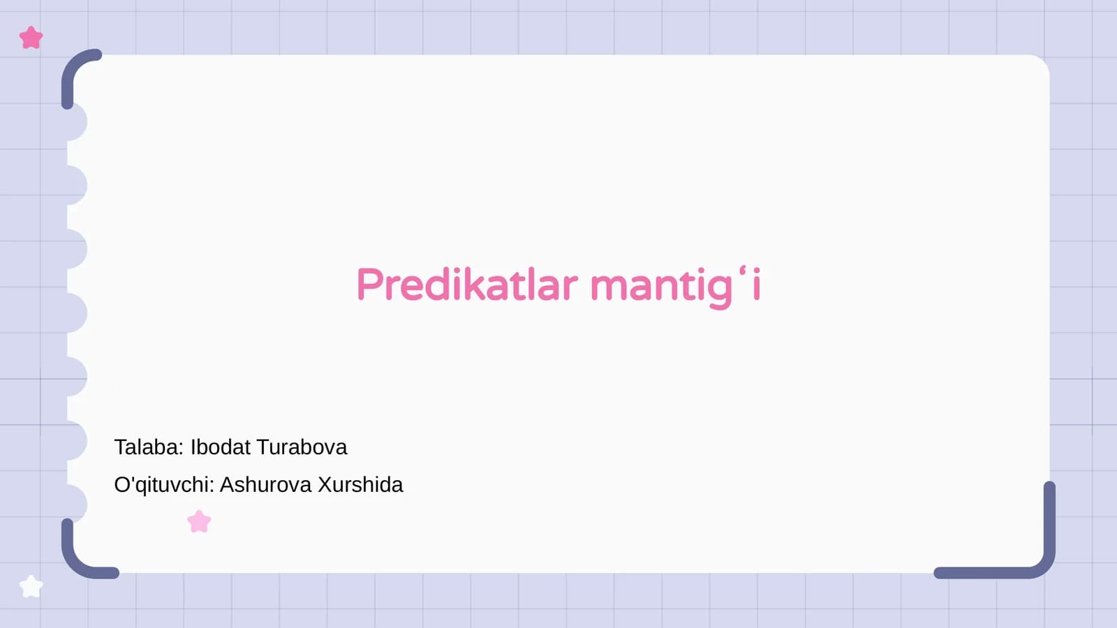 Predikatlar mantigʻi