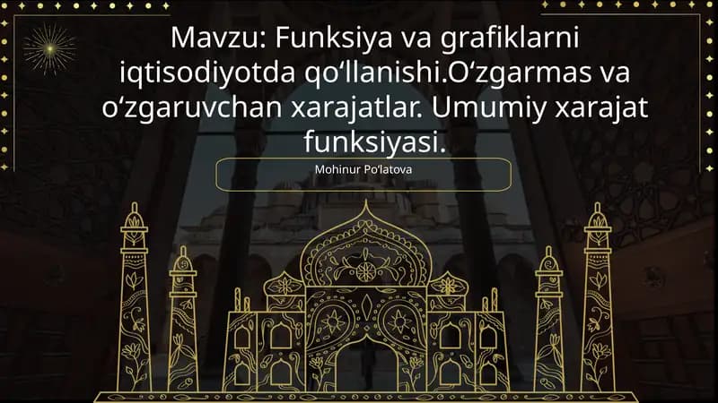 Iqtisodiy funksiyalar va ularning ahamiyati