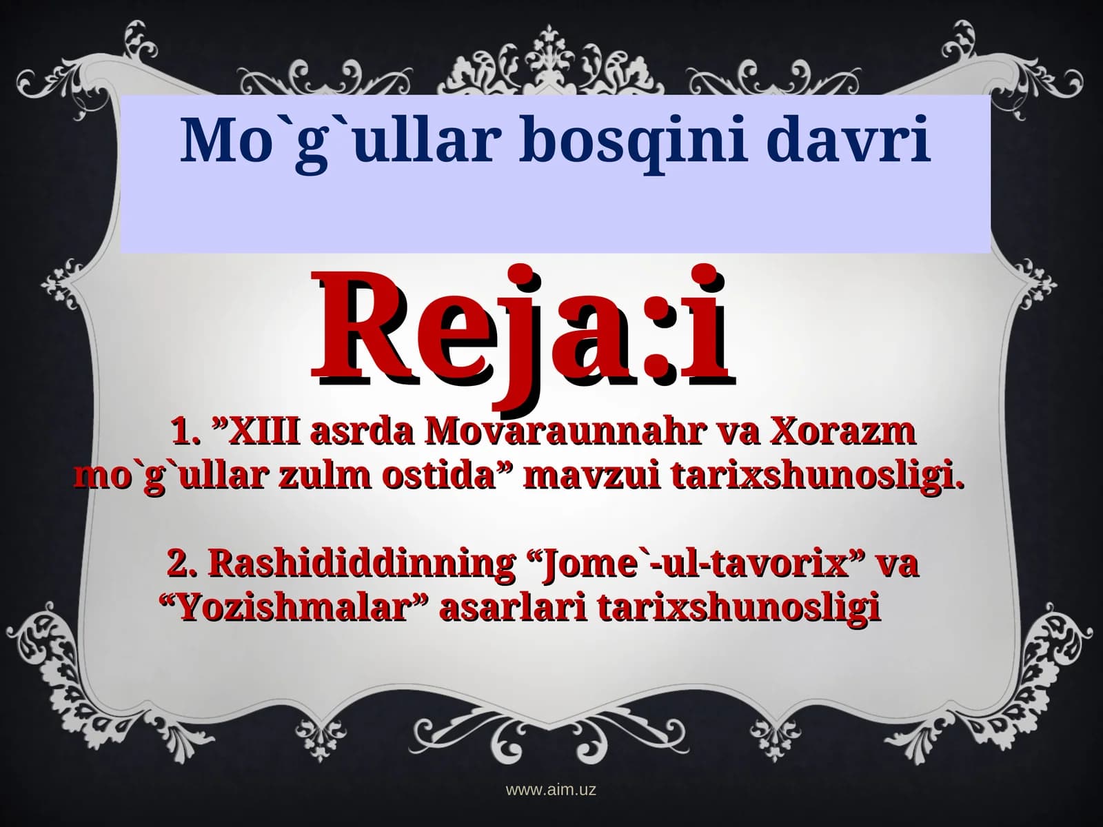 Mo`g`ullar bosqini davri
