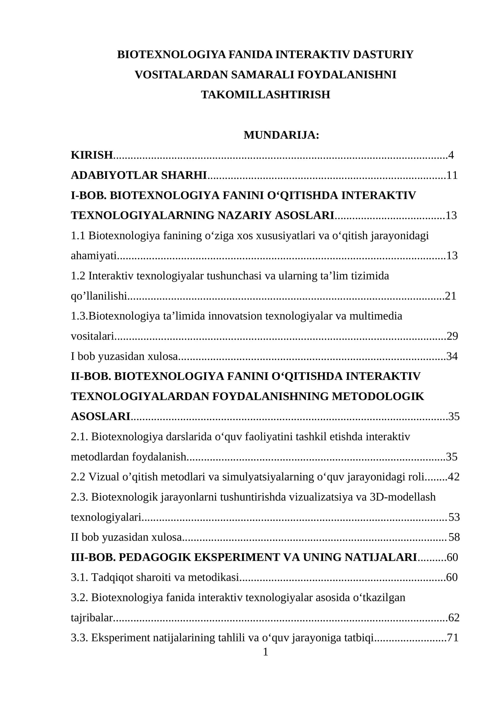 BIOTEXNOLOGIYA FANIDA INTERAKTIV DASTURIY VOSITALARDAN SAMARALI FOYDALANISHNI TAKOMILLASHTIRISH