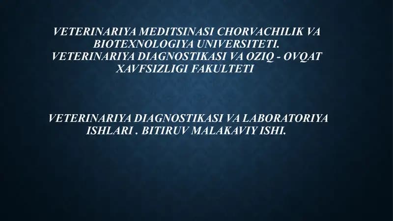 Mastit kasalligining Differensial Diagnostikasi