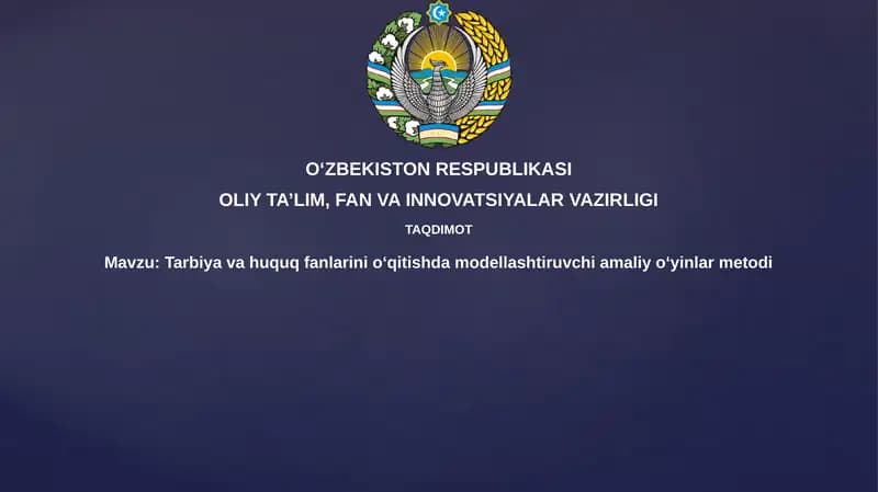 Amaliy O'yinlarni Modellashtirish Usullari
