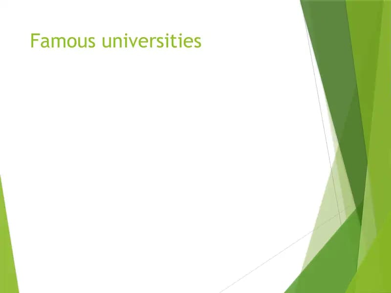 Famous Universities in the World