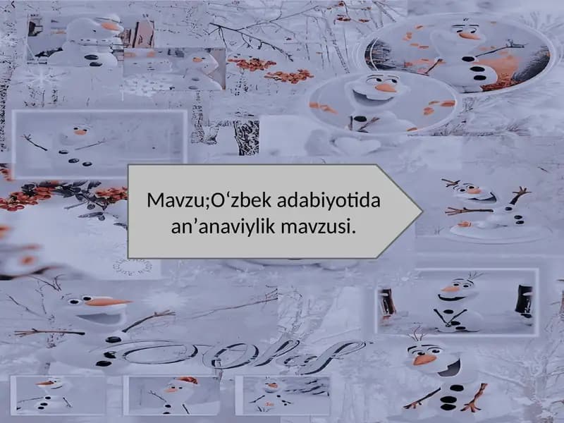 Oʻzbek adabiyotida anʼanaviylik mavzusi
