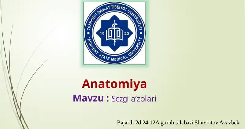 Ko‘rish a’zosi. Ko‘z olmasining tuzilishi va yoshgaqarabo‘zgarishi. Ko‘zning yordamchi apparati. Ularning yoshga qarab o‘zgarishi. Ko‘ruv o‘tkazuv yo‘li. II- juft bosh miya nervi.