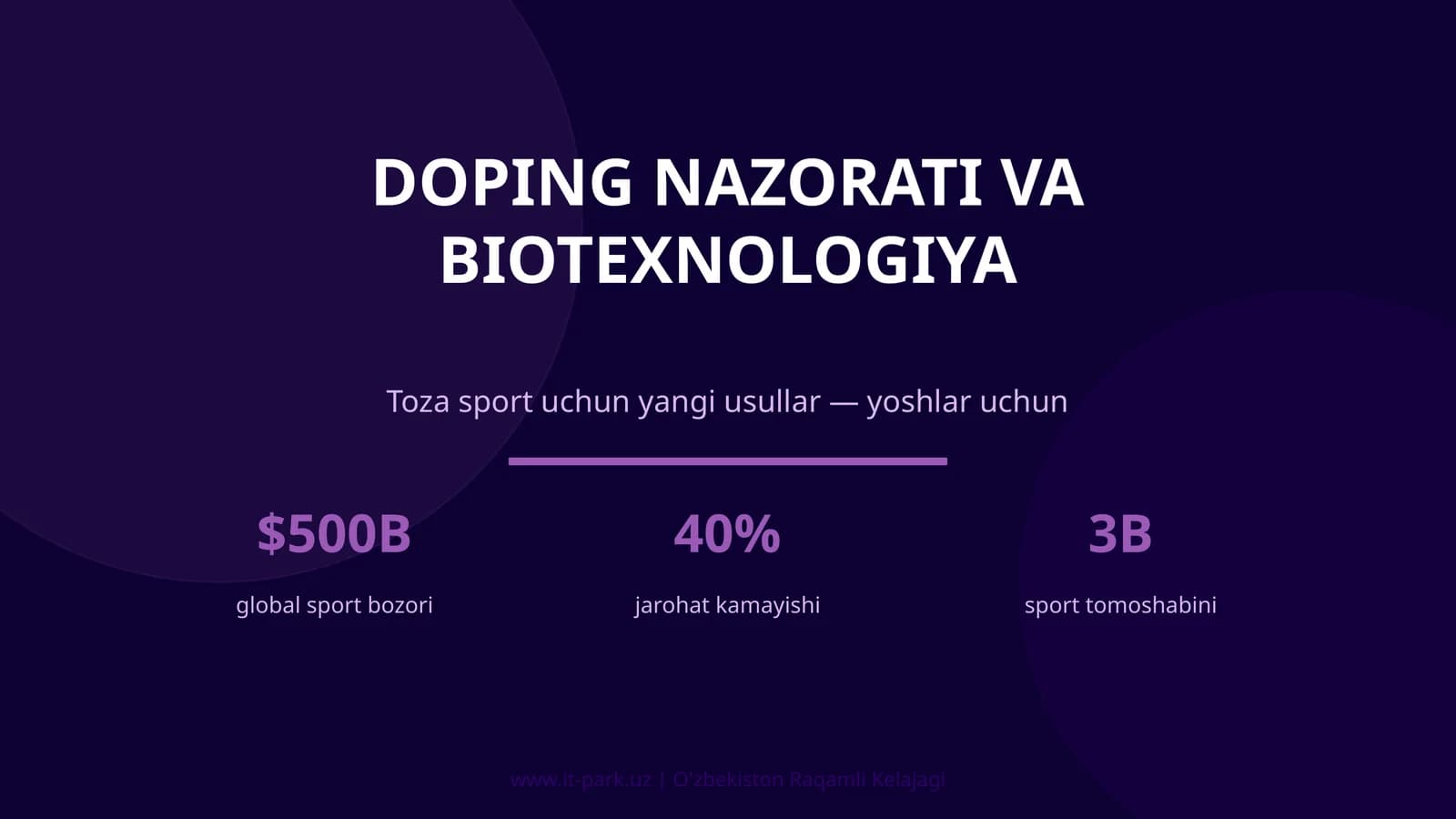 DOPING NAZORATI VA BIOTEXNOLOGIYA