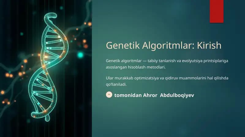 Genetik Algoritmlar