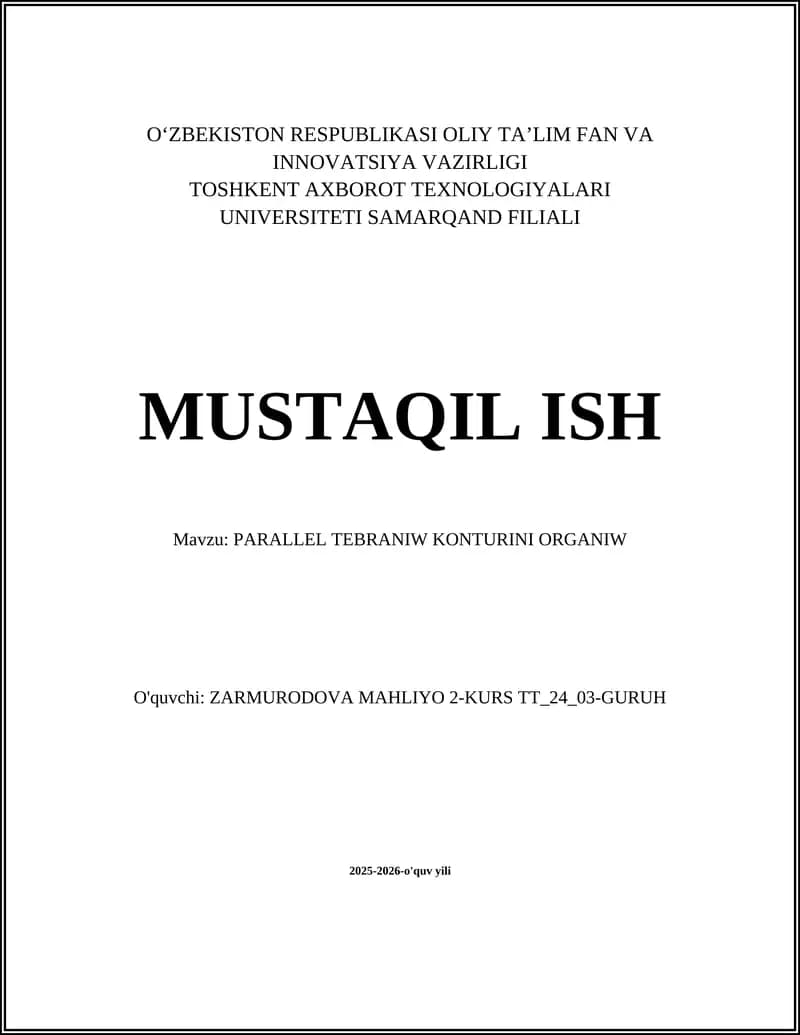 PARALLEL TEBRANIW KONTURINI ORGANIW
