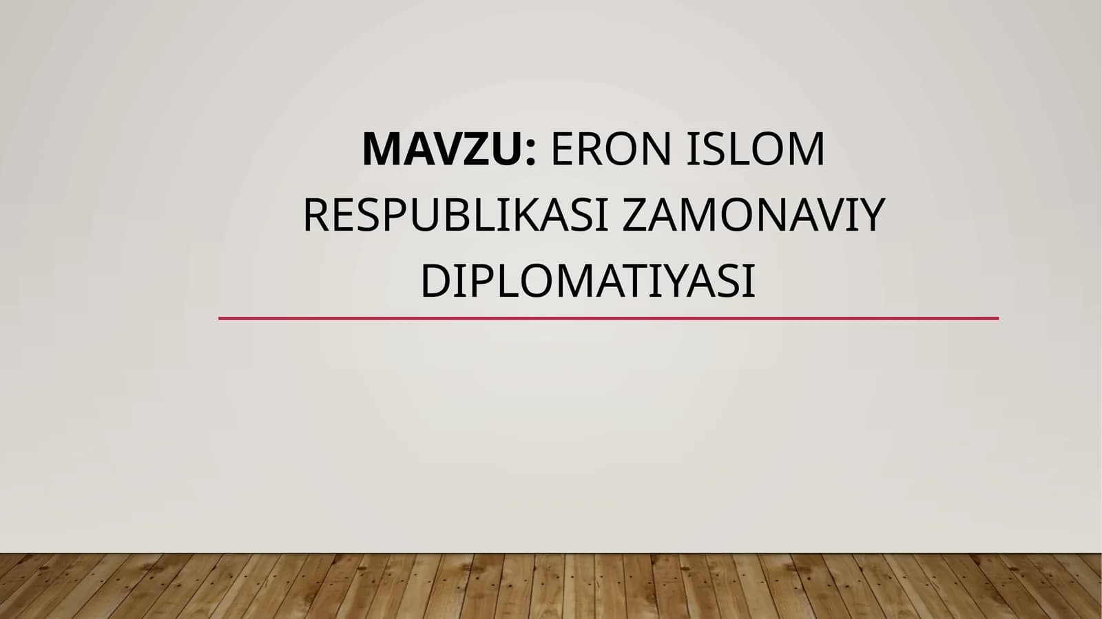 Eron Islom Respublikasi zamonaviy diplomatiyasi