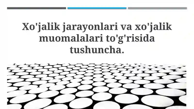 Biznes jarayonlari va tranzaksiyalari