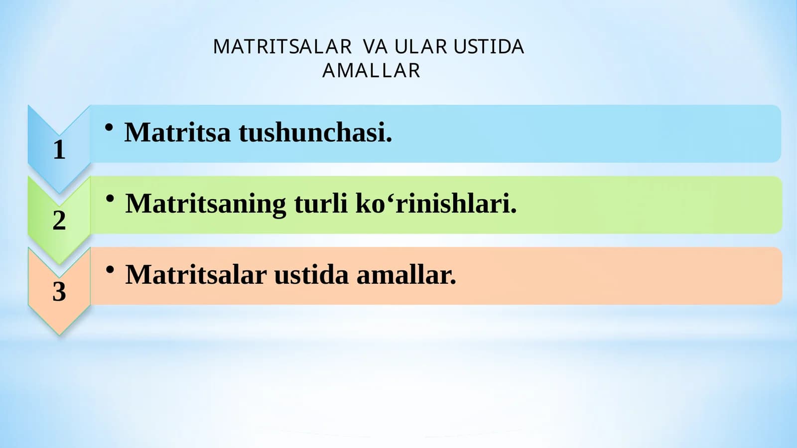 MATRITSALAR VA ULAR USTIDA AMALLAR