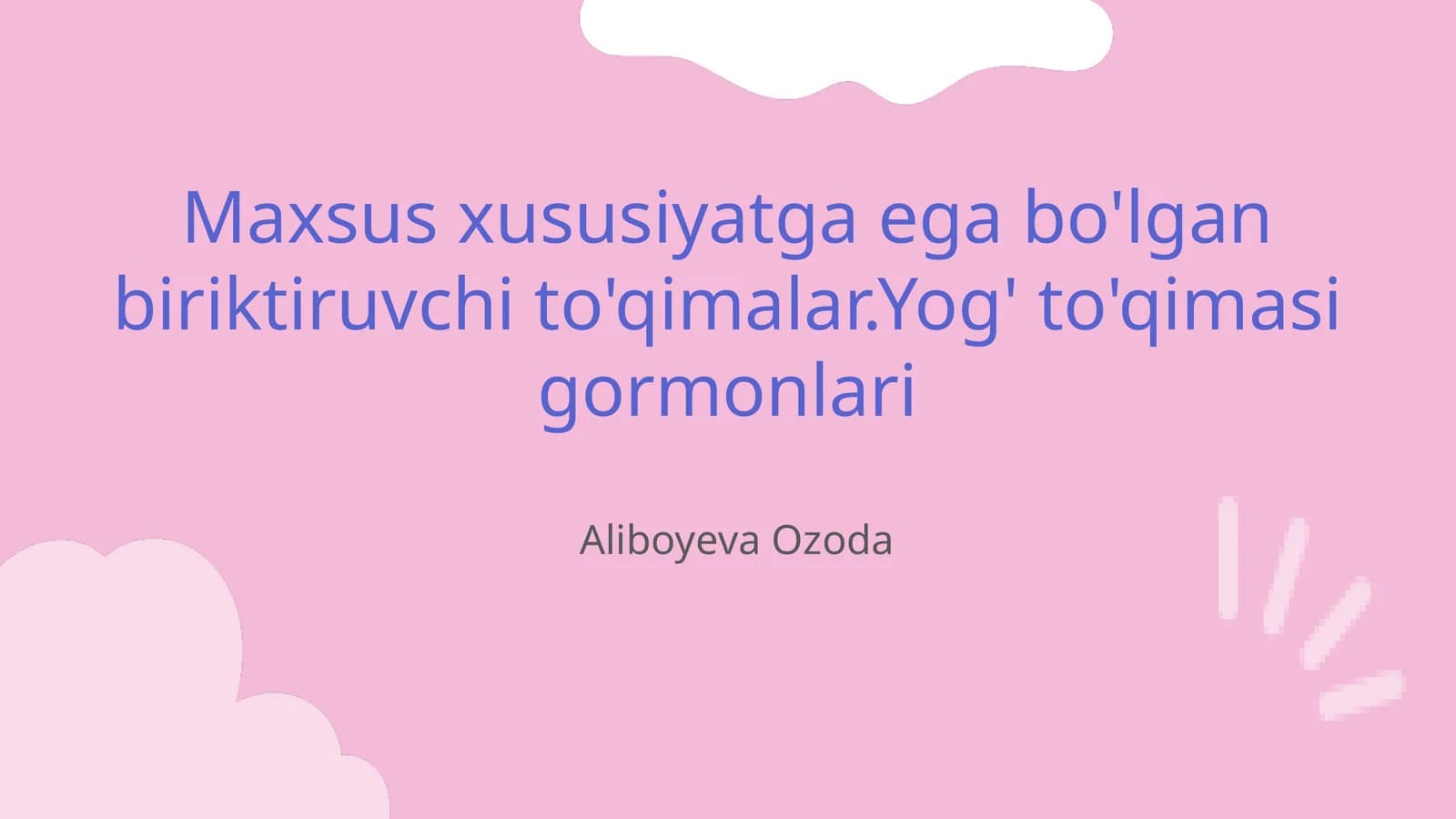 Maxsus xususiyatga ega bo'lgan biriktiruvchi to'qimalar.Yog' to'qimasi gormonlari
