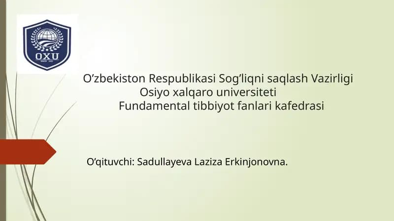 Tibbiyeti kavado ontologiya asoslari