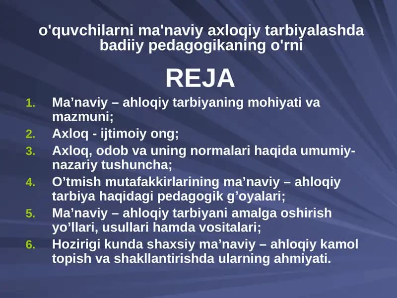 Ma’naviy-axloqiy tarbiya mohiyati, asosiy tushunchalari