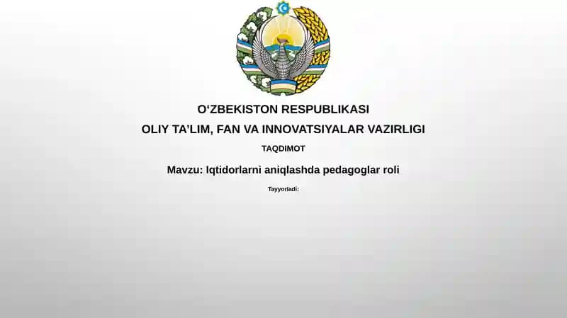 Iqtidorlarni aniqlashda pedagoglar roli