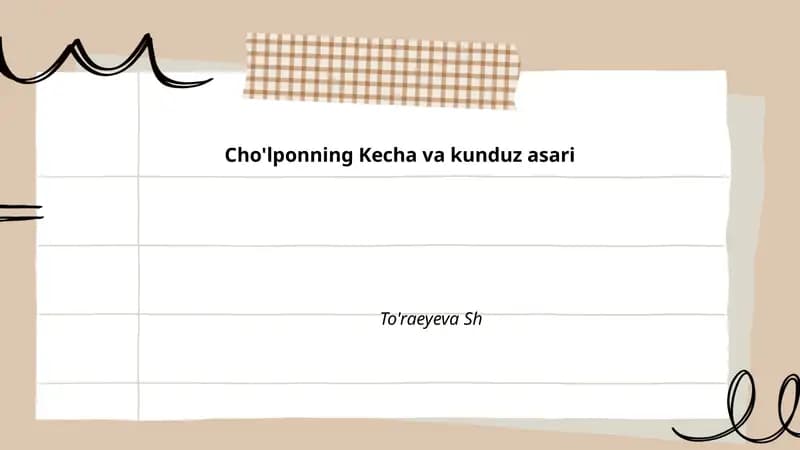 Cho'lponning Kecha va kunduz asari