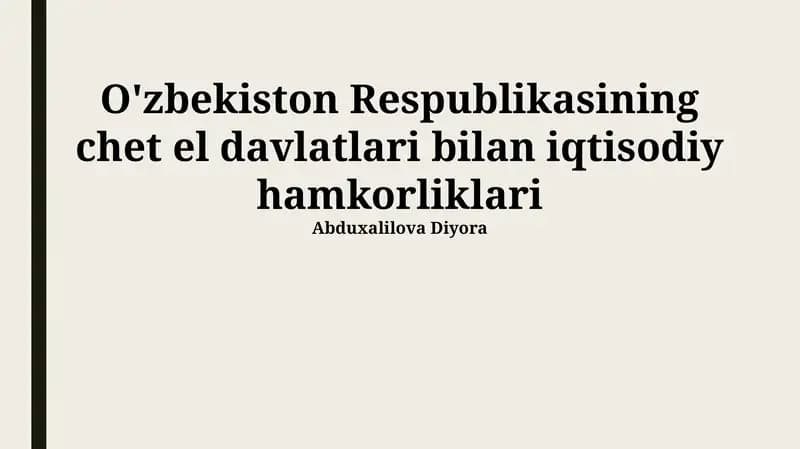 Transport va logistika infratuzilmasi