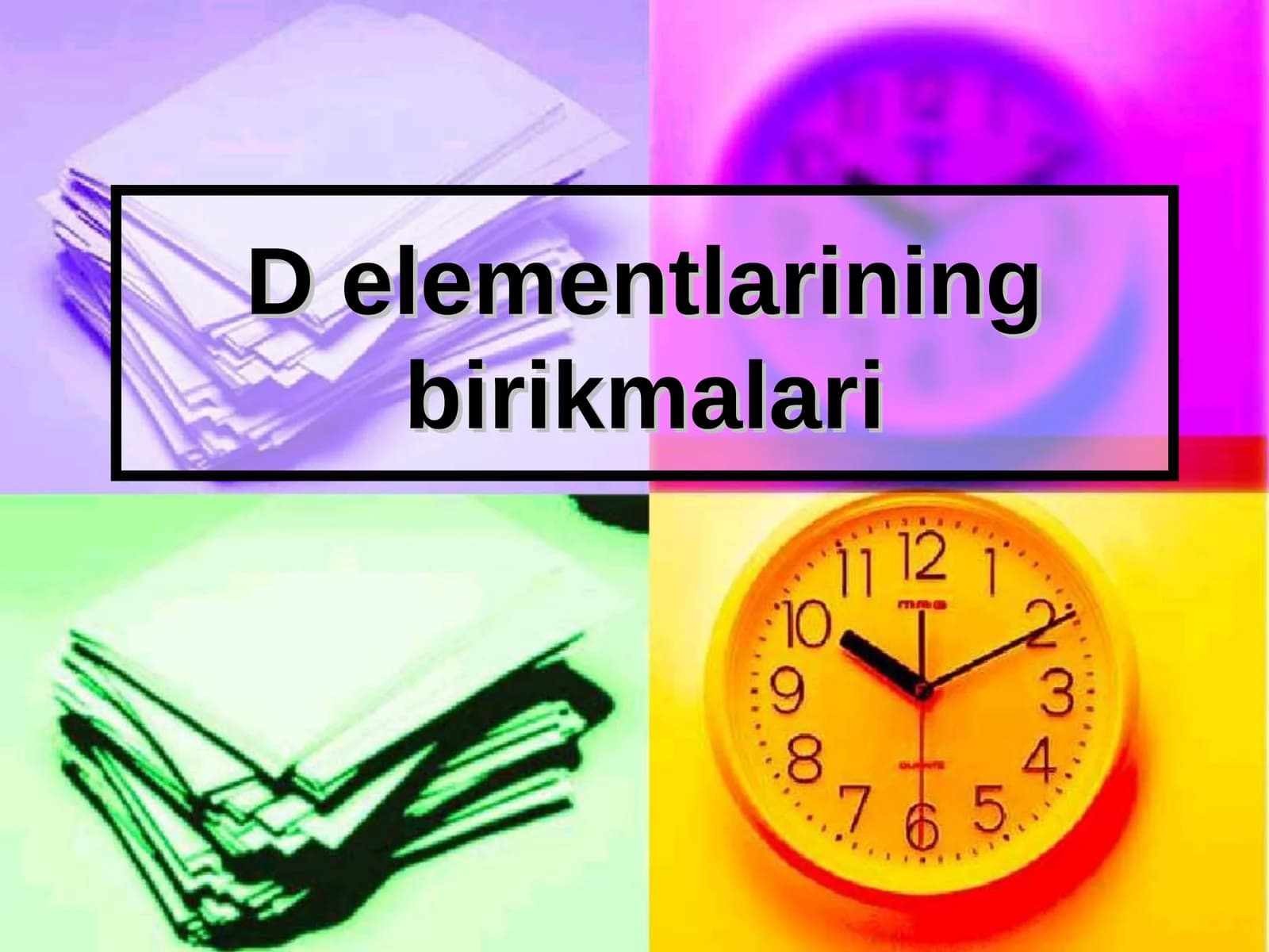 D elementlarining birikmalari