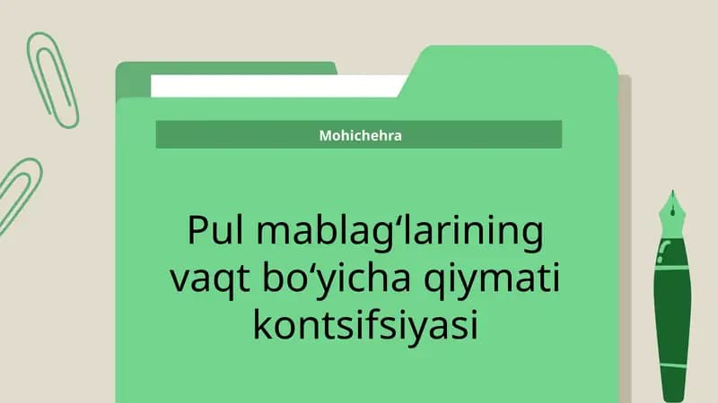 Pul mablagʻlarining vaqt boʻyicha qiymati kontsifsiyasi
