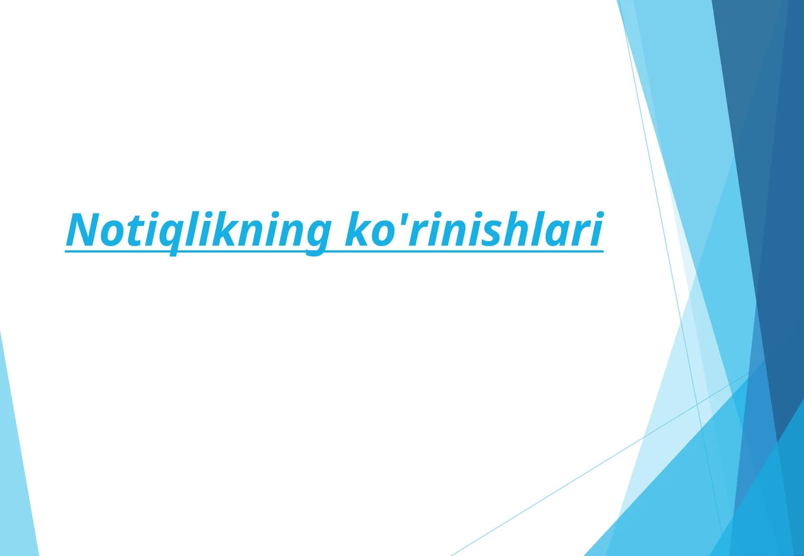 Notiqlikning ko'rinishlari