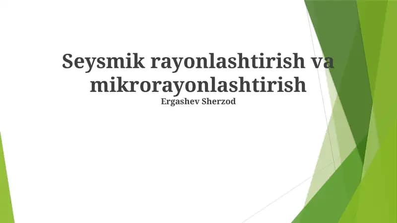 Seysmik rayonlashtirish va mikrorayonlashtirish