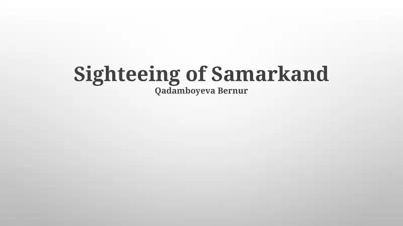 Sighteeing of Samarkand
