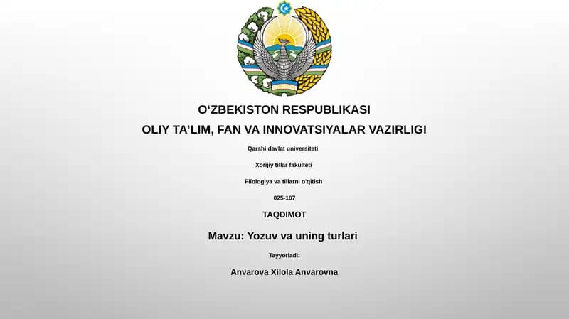 Yozuv va uning turlari