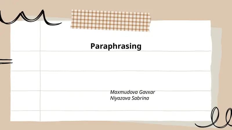 Paraphrasing