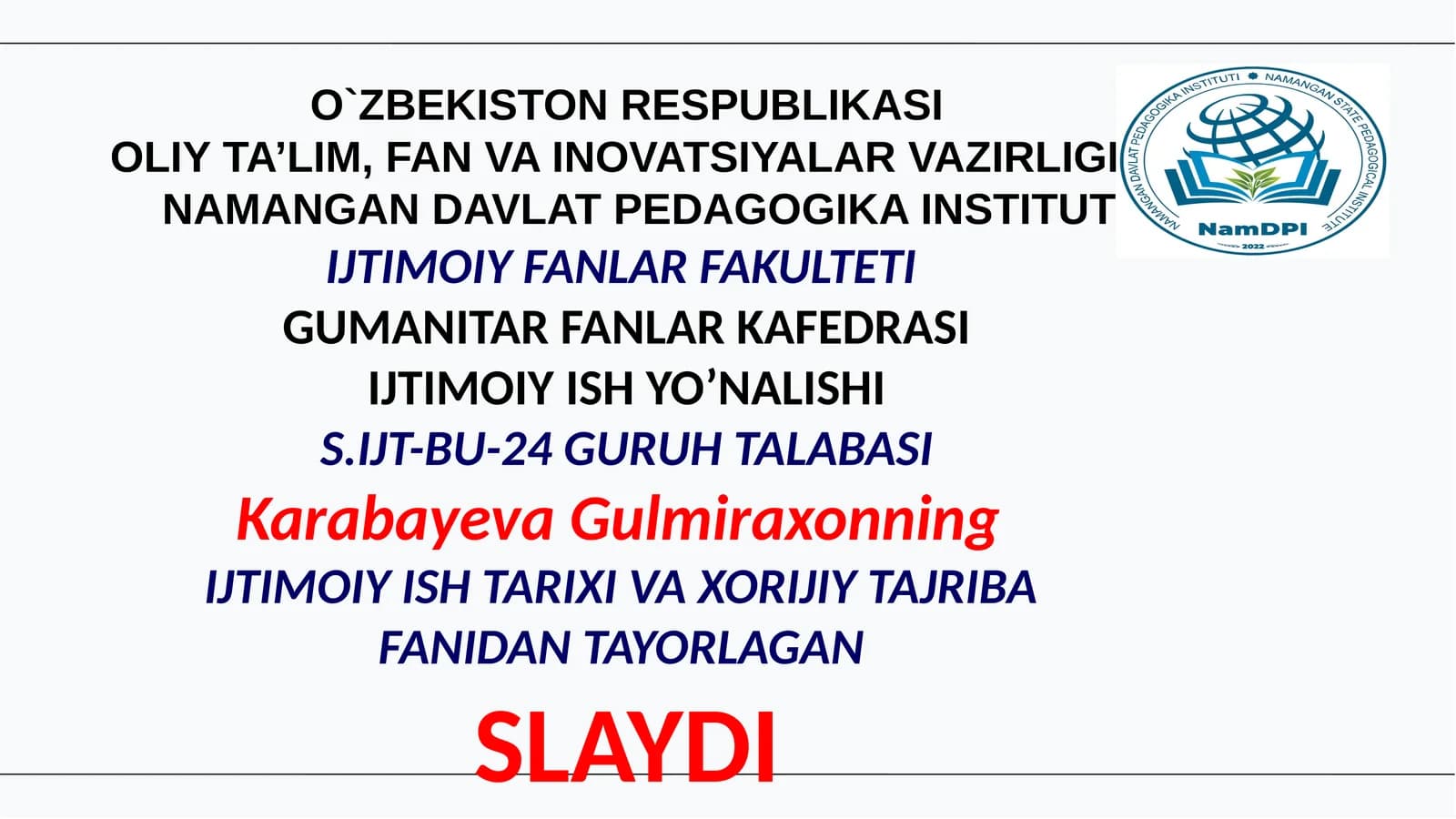 Oiladagi o`zaromunosabatlar va oila muammolari