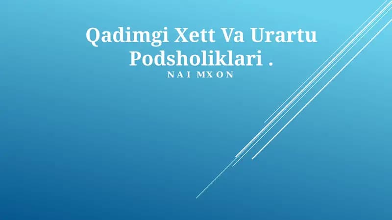 Qadimgi Xett Va Urartu Podsholiklari
